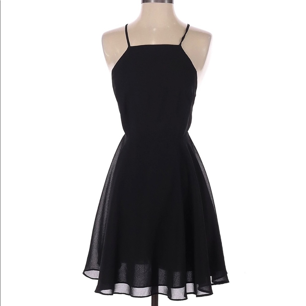 Urban Outfitters Black Flowy Backless Dress